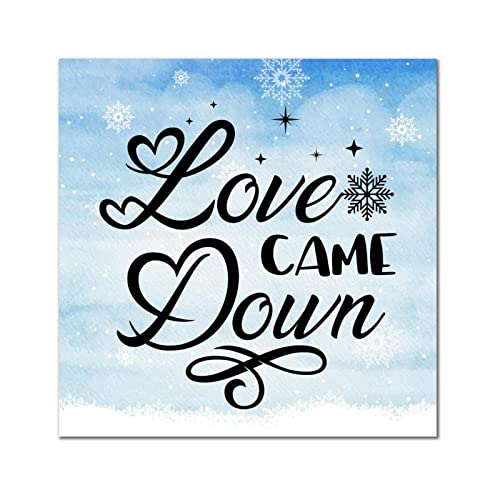 Plaque murale bois Love Came Down décoration vintage rustique