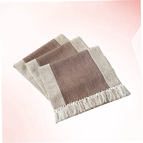 Chemin de table coton et lin résistant nappe lavable antitache pour table à manger - 4