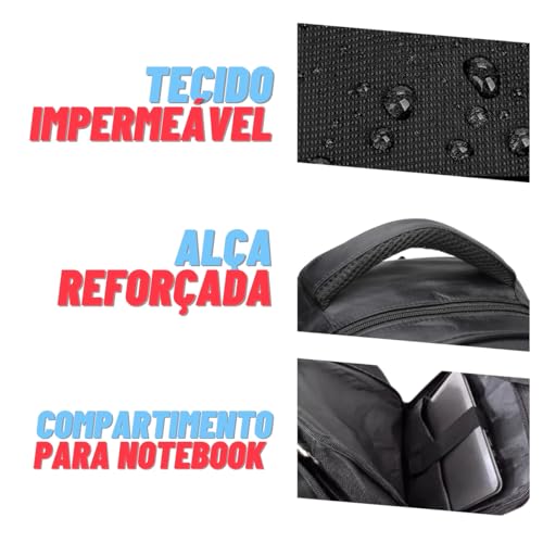 Mochila Reforçada Notebook Impermeável Executiva Escola Trabalho Viagens Masculino Feminino