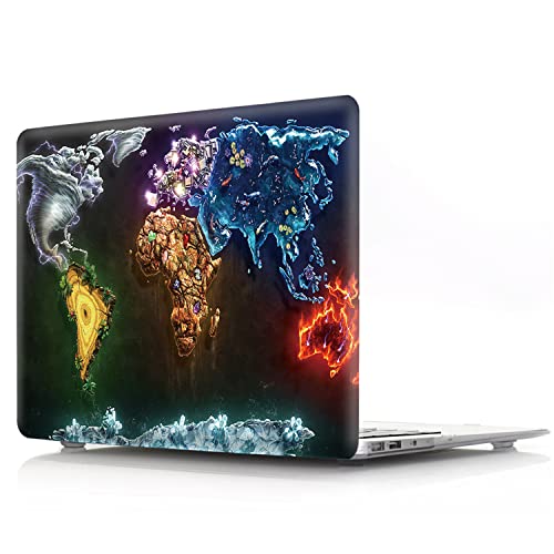 Funda MacBook Pro 16 JZ con mapa mundial y protector para teclados M1 M2 M3 M4