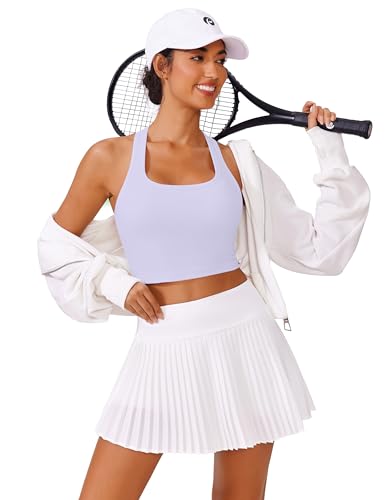 Image of PINSPARK Sports Bra Longline Racerback Tank Tops for Women Padded Workout Yoga Top