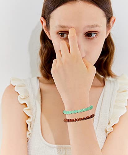 Samoco 12Pcs 6Mm Gemstone Beaded Bracelets For Women Tiny Crushed Stone Crystal Bracelet Beaded Couples Stretch Unisex Stretch Bracelets Jewelry #TOP1