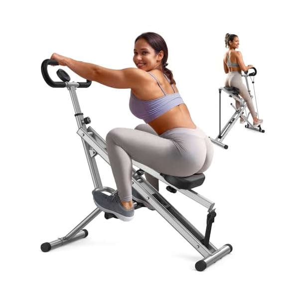   Sportsroyals-Pink-Squat-Machine-for-HomeRodeo-Core-Exercise-Machine330lbs-FoldableAdjustable-4-Resistance-BandsRide-Rowing-Machine-for-Botty-Glutes-Butt-ThighsAb-BackLeg-Press-Hip-Thrust