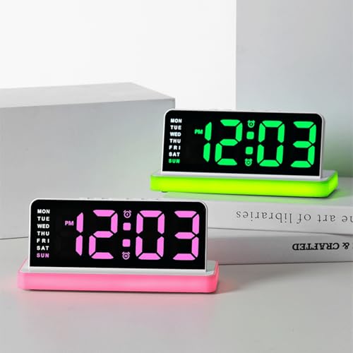 Horloges numériques LED avec réveil numérique de nuit et date - 4