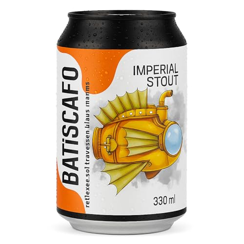 Althaia Batiscafo Imperial Stout – Cerveza Artesanal Negra – 10% Alc – Lata 33cl – Sabor Intenso a Chocolate y Caramelo (Pack 6, 6, unidad)