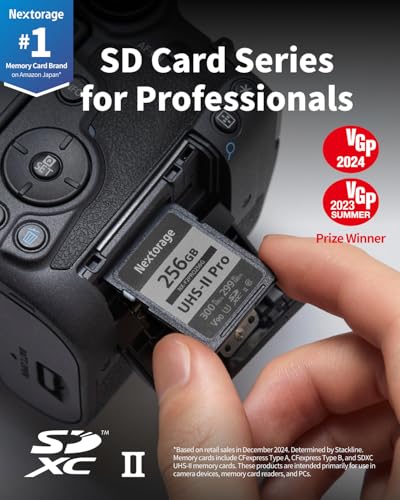 Image of Nextorage Japan 128GB 2Pack SDCard UHS-II Memory Card V90 Canon, Sony, Nikon, Fujifilm, Panasonic Camera 8K 4K High-Speed Continuous Shooting pSLC Max Read 300MB /s Max Write 299MB /s NX-F2PRO128G