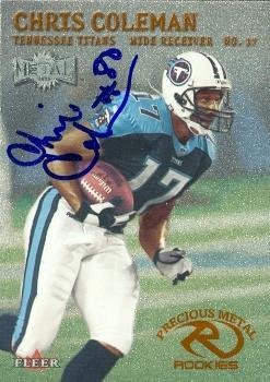Chris Coleman autographed Football Card (Tennesse Titans) 2000