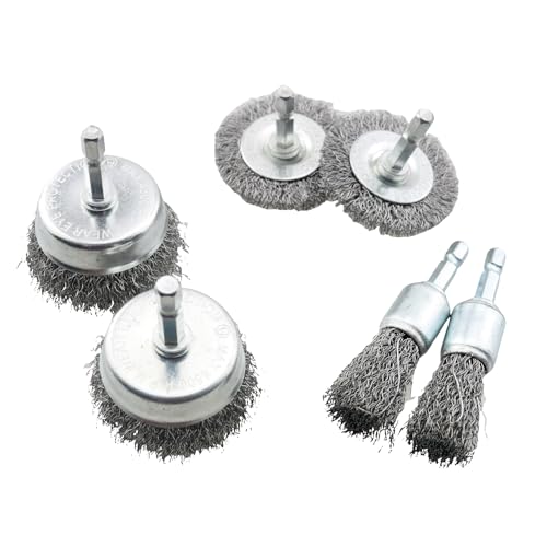 Image of TAODAN 6PCS Wire Brush Wire Wheel Brush Wire Cup Brush High Carbon Steel Drill Wire Brush Suitable for Metal and Non Metal Surface Preparation