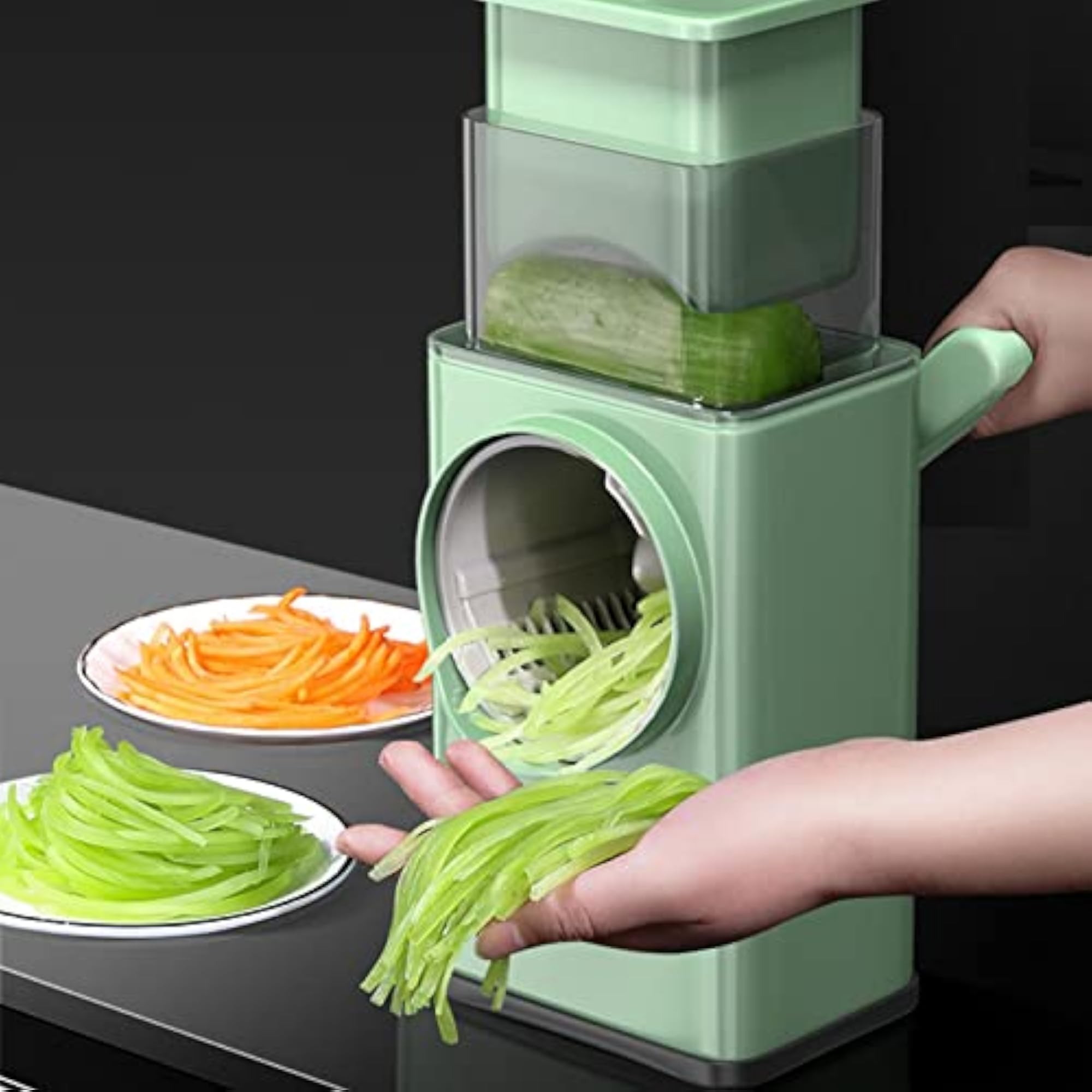 4 in 1 Rotary Cheese Grater & Vegetable Slicer for Kitchen
