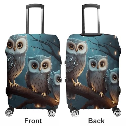 Carry on Luggage Cover Owl on Tree Suitcase Covers for Luggages Tsa Approved Travel Luggage Sleeve Protector Elastic Suitcase Protector Anti-Scratch Washable Fits 19-30 Inch Case -S3