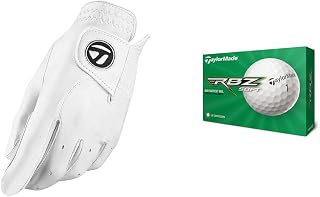 TaylorMade Men's TP Golf Glove, White, Large & RBZ Soft Dozen Golf Balls, White,2021