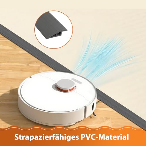 PVC Türschwellen Leiste, 1M x 5cm PVC Übergangsleiste Bodenleiste, Übergangsprofil Selbstklebend, Schwellenrampe Übergangsschiene Selbstklebend, für Parkettböden, Schwellen (Graue Holzmaserung)