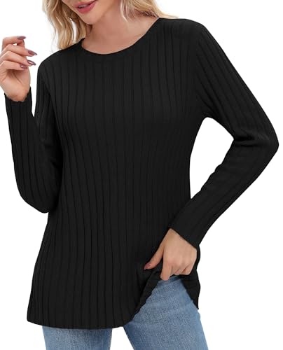 Image of Urban CoCo Women's Lightweight Crewneck Pullover Sweaters Long Sleeve Fall Knitted Sweater Tops