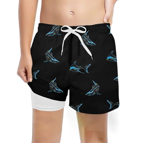 Pantalones cortos de baño elásticos para niños con forro interior antitranspirable