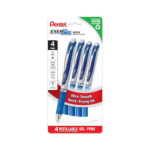 Bolígrafos Pentel EnerGel RTX 0.3mm Azul, pack x4
