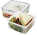 Produktbild LOCK & LOCK Frischhaltedosen für Sandwiches  aus Kunststoff  3er Vorratsdosenset  quadratisch  Lunchbox mit Trennfach  1,2 l