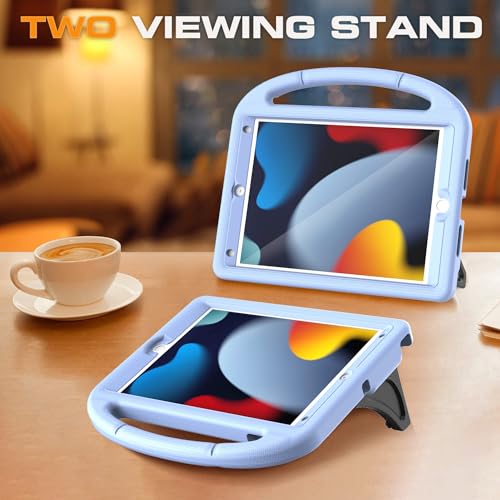 Image of Kids Case for iPad 9th /8th /7th Generation, iPad 10.2 Kids Case with Built-in Screen Protector, Durable Shockproof Handle Stand Protective Cover for iPad 10.2 Inch 2021 /2020 /2019, Light Blue