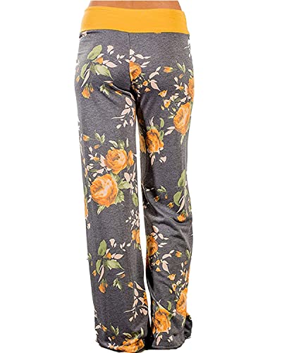 Image of NEWCOSPLAY Women's Comfy Pajama Pants Casual Drawstring Palazzo Lounge Wide Leg Pants