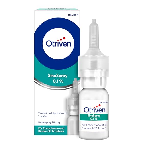 Otriven Nasenspray SinuSpray 0,1% (Dosierspray) bei Nasennebenhöhlenentzündung, 10 ml, mit der Frische von Menthol