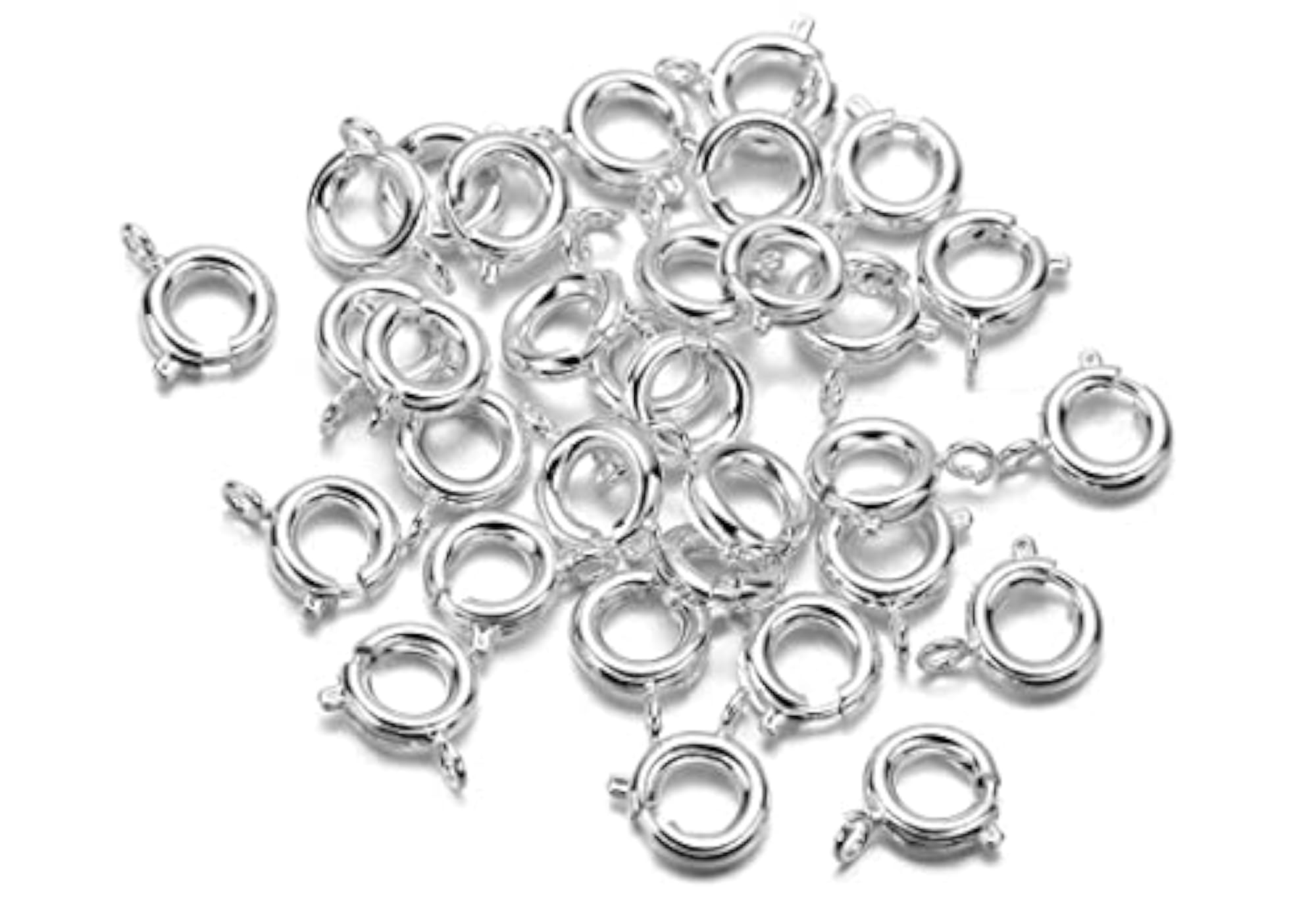 Pack of 180 Gold/Silver Plated Round Claw Spring Clasps, Random Sizes