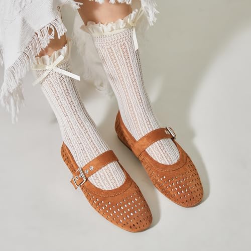 Trary Mary Jane Shoes Women, Mary Jane Flats for Women, Ballet Flats Shoes Round Toe Mary Jane Flats Shoes Dressy Comfortable 6