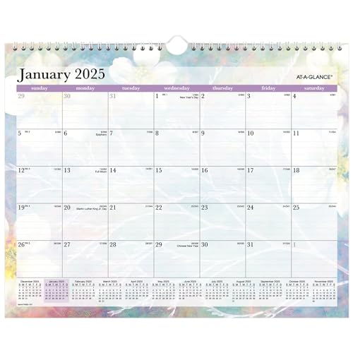 2025 AT-A-GLANCE Dreams Monthly Wall Calendar, 15" x 12", January To December, PM83-707