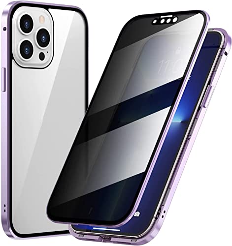 Coque magnétique iPhone 13 Pro anti-espion avec verre double face