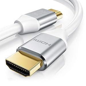 3m HDMI Kabel 8k @ 120 Hz mit DSC – 7680 x 4320 – UHD II – kompatibel zu HDMI 2.1 2.0a 2.0b – 3D – Ultra High Speed mit Ethernet – Dynamic HDR10+ – VRR – ARC – Blu Ray PS4 PS5 Xbox – Weiß