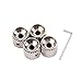 FAVOMOTO 4pcs Flat Aluminum Alloy Control Knobs for Electric Bass Guitar Volume Tone Replacement Knobs Design for Shaft Import Pots Silver