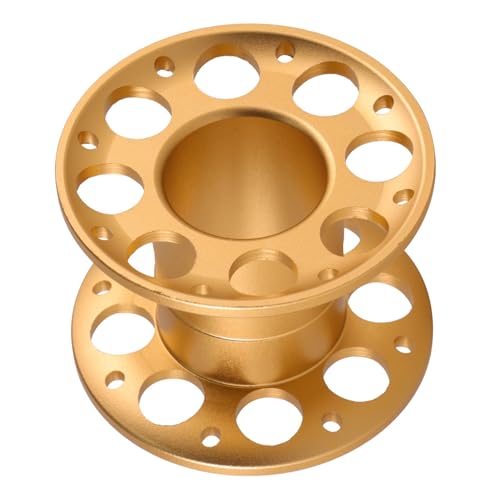 Carrete de buceo de aluminio anodizado con acabado dorado de precisión