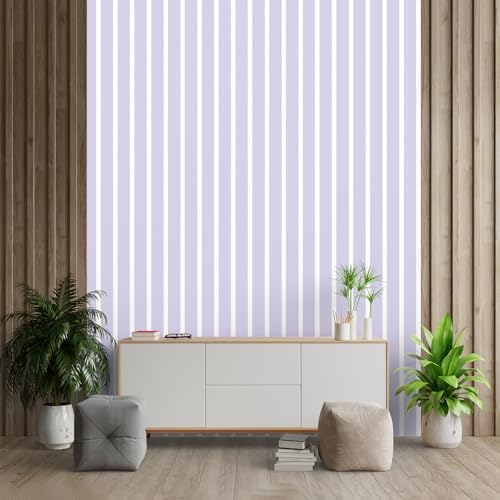 Image of DWELLSINDIA Purple Vertical Striped Wallpaper for Wall Decor | Self Adhesive Peel & Stick, Thick Textured Premium Paper | Waterproof, Scratch Resistant Laminated | Bedroom & Living Room | 41x244 cm