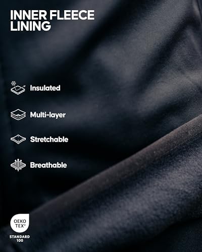DANISH ENDURANCE Men's Softshell Trousers - Windproof, Water-Repellent and Fleece-Lined for Outdoor Activities, Black, 3XL - Image 4