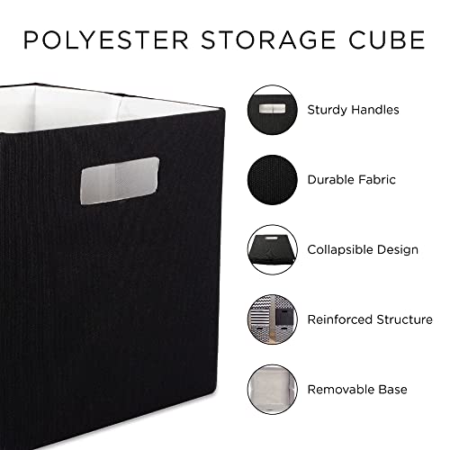 Cube de rangement en polyester DII pliable pour optimiser vos étagères en tissu bleu