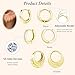 Poxtex Small 14K Gold Plated Huggie Hoop Earrings Set for Women, Hypoallergenic Trendy Hoops Stacks for Multiple Piercings, Dainty Cute Mini Lightweight Cartilage Helix Jewelry Gift for Sensitive Ears