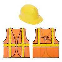 BLUE PANDA Construction Hats for Kids & Vests Costume Kit - One Size Fits Most, Multicolor, 6-Pack - Kids Construction Vests & Hard Hats for Birthday Parties & Classroom Activities