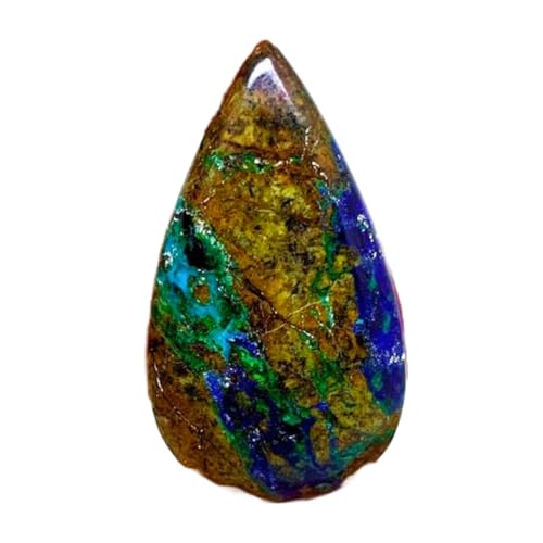 Pendentif azurite malachite naturelle : cabochon poire 38mm pour bague et bijoux DIY