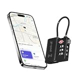 pack all Anti-Lost Tracking Luggage Lock, Smart TSA Approved Cable Lock with 3-Digit Combination, Built-in Tracker, Compatible with Apple Find My (Black, 1-Pack)