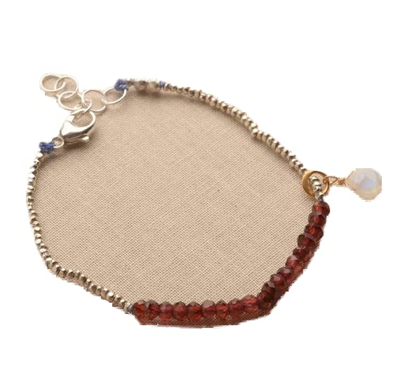 Bracelet en perles de grenat véritable pour sublimer vos tenues