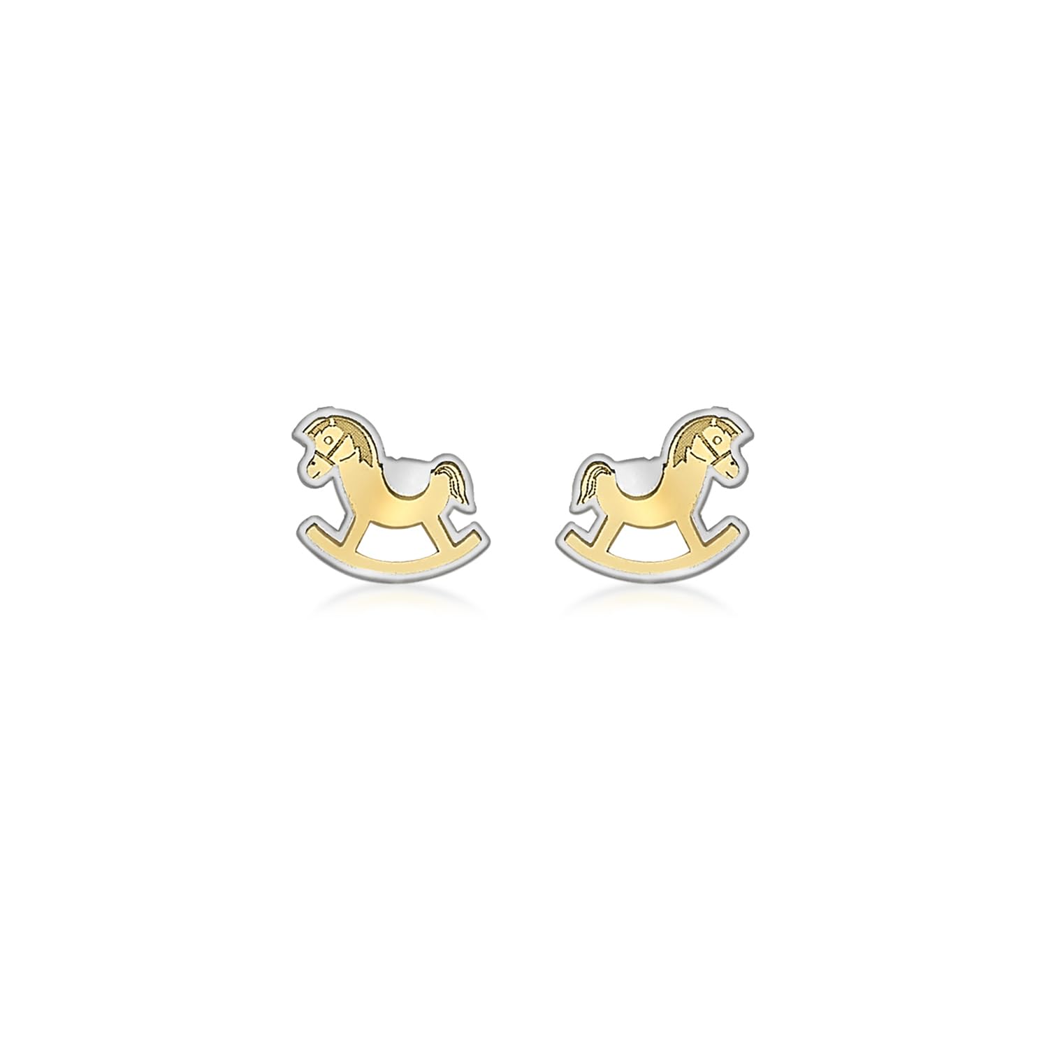 Pendientes Infantiles en Oro Amarillo de 9 Quilates con Forma de Animales