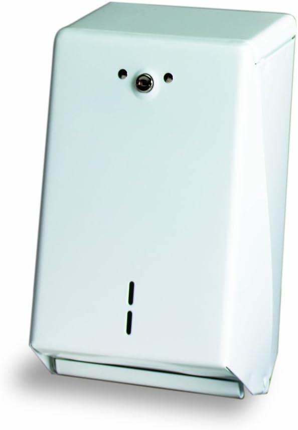 CMC 401SD White Steel Combination Toilet Tissue Cabinet, 5-13/16" Length x 3-1/8" Width x 8-1/4" Height, for Single or Double-Fold Tissue (Case of 12)