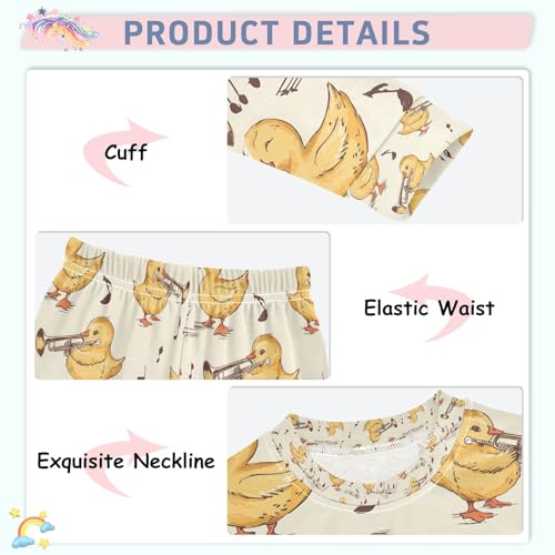 senya Duck Musical Instrument Pajamas Set Long Sleeve Soft Cotton Sleepwear 2 Piece4