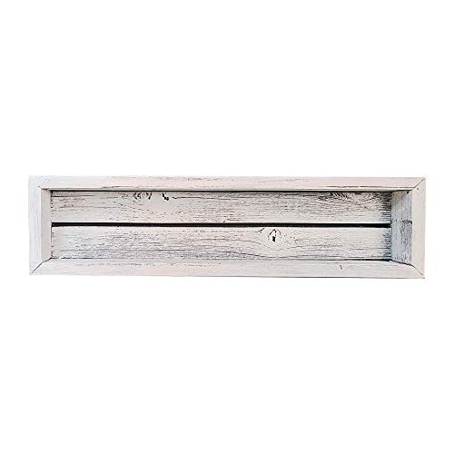 Reclaimed Wood Shadow Box With Wood Backing - Rustic Farmhouse Barnwood Style - Floating Shelves (White, Rectangle) #TOP12