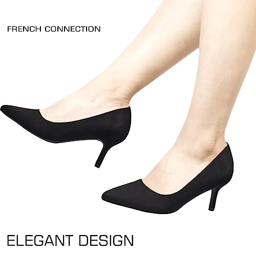 French Connection Kitten Heel Pumps for Women Closed Pointy Toe Slip-On Fashion Work Office Dress Shoes for Women2