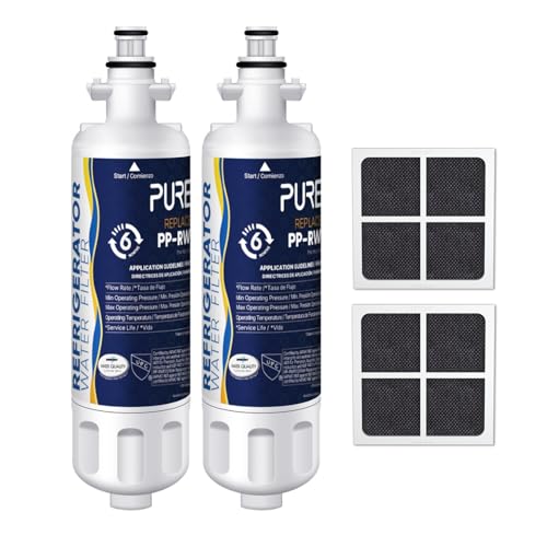 Image of PUREPLUS 469690 NSF 401 & 53 & 42 Certified Replacement for LG LT700P Kenmore Elite 9690, ADQ36006102, ADQ36006101, LFXS30766S, LFX28968ST, LT120F Refrigerator Water and Air Filter Combo, 2Pack