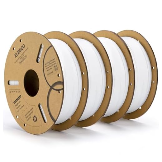 ELEGOO PLA Filament 1.75mm White 4KG, 3D Printer Filament Bulk Dimensional Accuracy +/- 0.02mm, 4 Pack 1kg Cardboard Spool(2.2lbs) 3D Printing Filament Fits for Most FDM 3D Printers