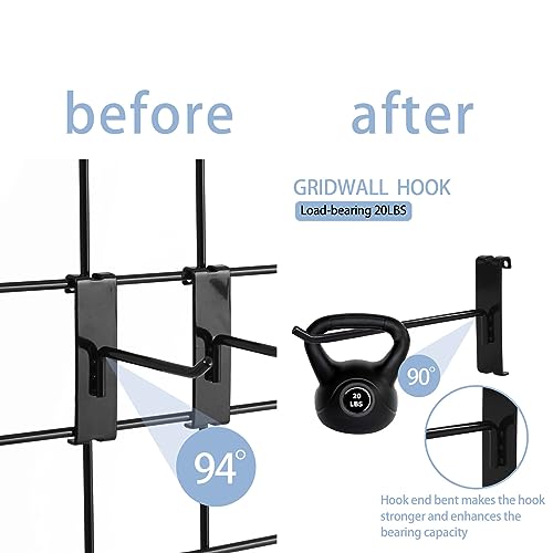 Crochets pour grille murale noirs de 5,1 cm en lot de 50 pour rangement - 5