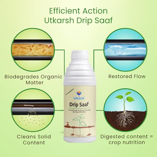 Image of Utkarsh Drip Saaf | Eco Friendly Product For Cleaning Drip System | Biodegrades Organic Stuffs in the Drips | 1 Liter; Pack of 1