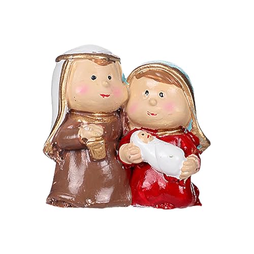 XIAOXIAOYU Escenas de mesa de belén, decoración de Navidad estable, pesebre, escena de belén de Navidad, adornos de nacimiento de Jesús, escena de pesebre de la familia sagrada para escritorio
