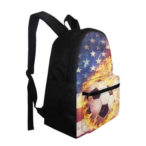 Football Print Boys Backpack and Lunch Bags for School Soccer Bookbag for Kids 8-12 Elementary Primary Middle School Bags Pencil Case Students Satchel Daypack Rucksack2