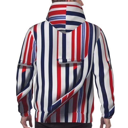 Sweat à capuche imprimé rayures multicolores avec grande poche - 4